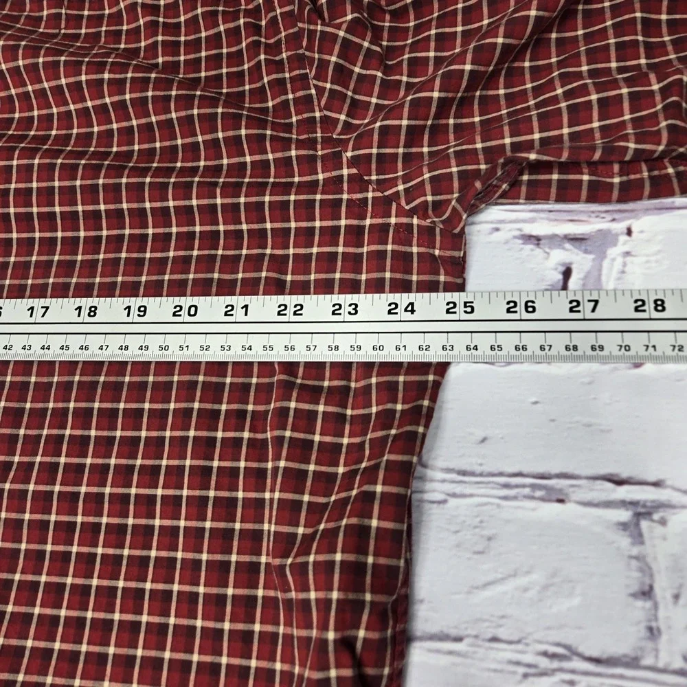 Banana Republic Slim Fit Dress Shirt Stretch Soft Cotton Men's Xlarge‎ Red Tan
